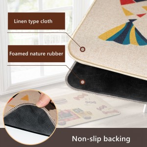 Custom Printed Linen Kitchen Floor Mat