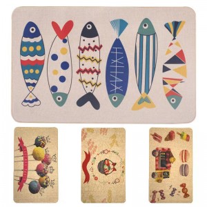 Custom Printed Linen Kitchen Floor Mat