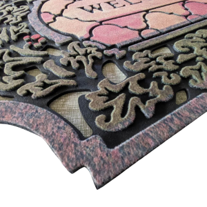 Multi-color Heavy Duty Non-slip Welcome Recycled Rubber Outdoor Door Mat