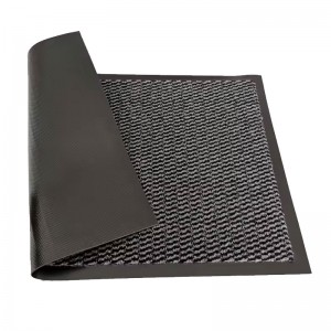 Gray Dirt Trapper Door Barrier Mat with Rubber Backing for Indoor Outdoor